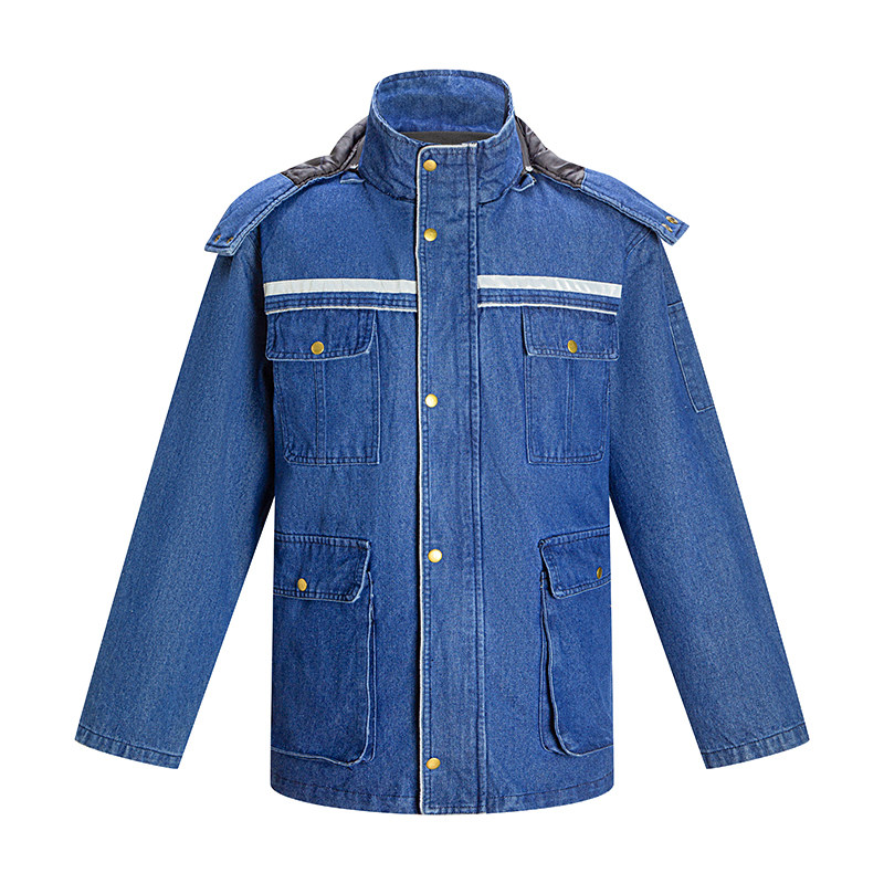 Cotton-padded Winter Workwear Men's Fleece-lined Thickened Cotton Padded Bomber Jacket Wear-resistant Anti-scalding Welder's