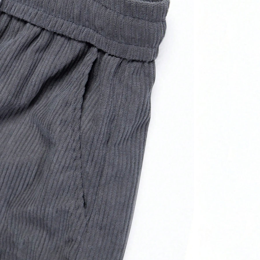 High Street Fashion Leisure Solid Color Corduroy Wide Leg Pants Men Custom High Quality Mens Sweatpants With Drawstring
