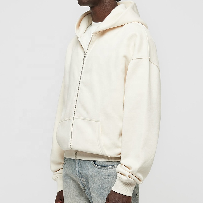 Wholesale Custom Blank Men's Zip up Hoodie Custom Logo Puff Print Cardigans With Oversize Zipper Hoodies Unisex