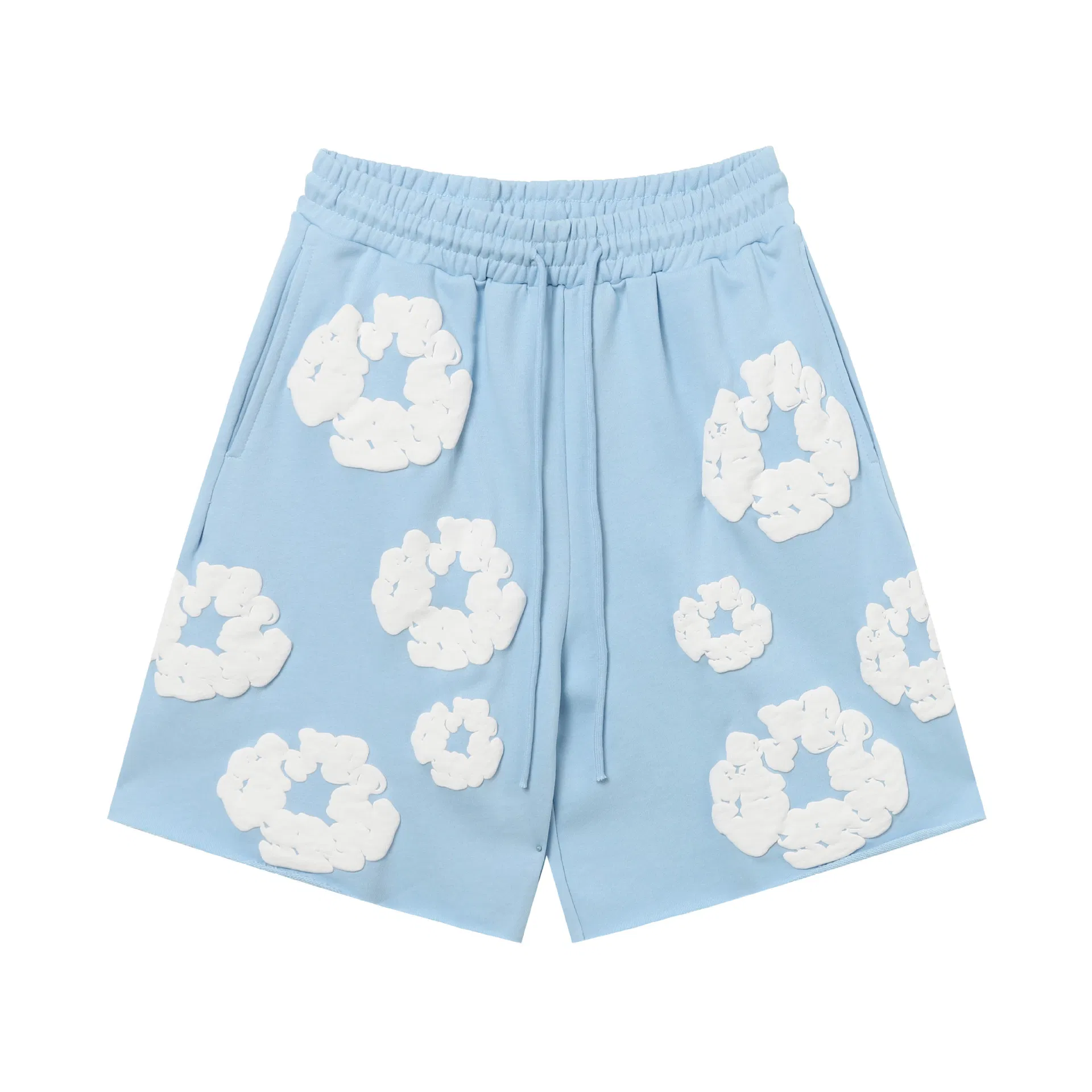 Denim Tears Teal Base White Wreath Print Heavyweight Sweat Shorts