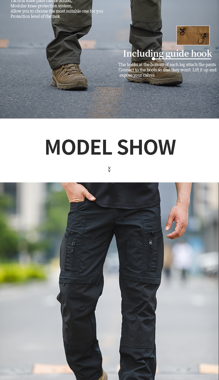 Men's Tactical All-Terrain Cargos Pants Waterproof Mid Waist Drawstring Closure Trousers