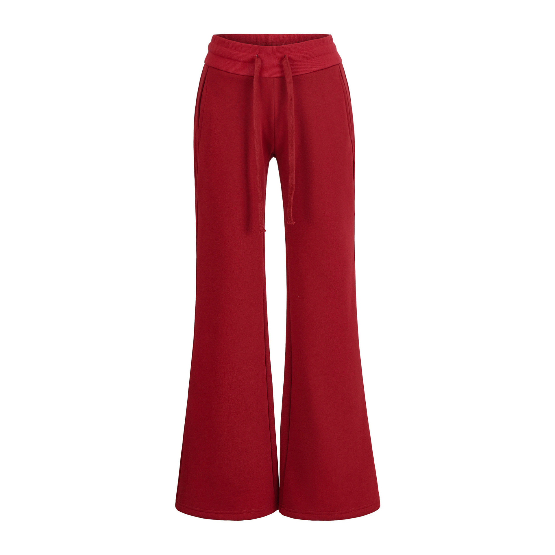 Women's Corduroy-Lined Low Waist Boot Cut Pants-Elastic Waist Loose Casual Lounge Sweatpants for Autumn Winter