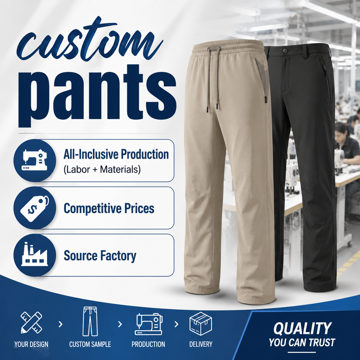 Men's Quick Dry Cargo Pants Outdoor Hiking Trekking Trousers 2 Multi Pockets with Belt Custom Wholesale
