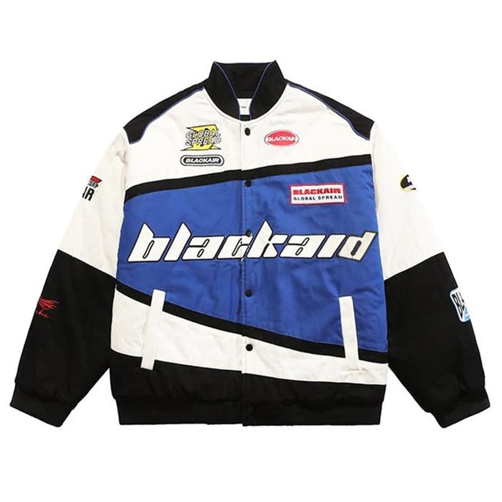 High Quality Retro Racing Bomber Jacket Vintage Streetwear Motorbike Embroidered Light Polyester Breathable Spring Autumn Wear