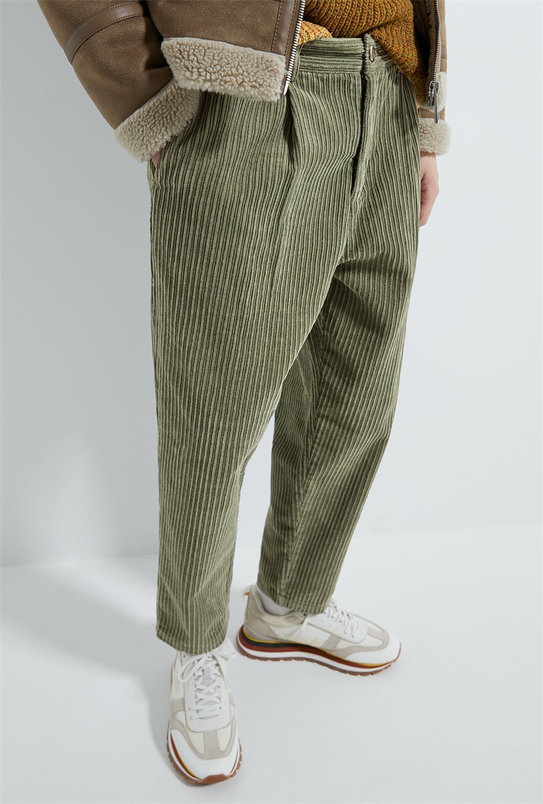 Custom Corduroy Mens Pants Chino Green Corduroy Pants for Men