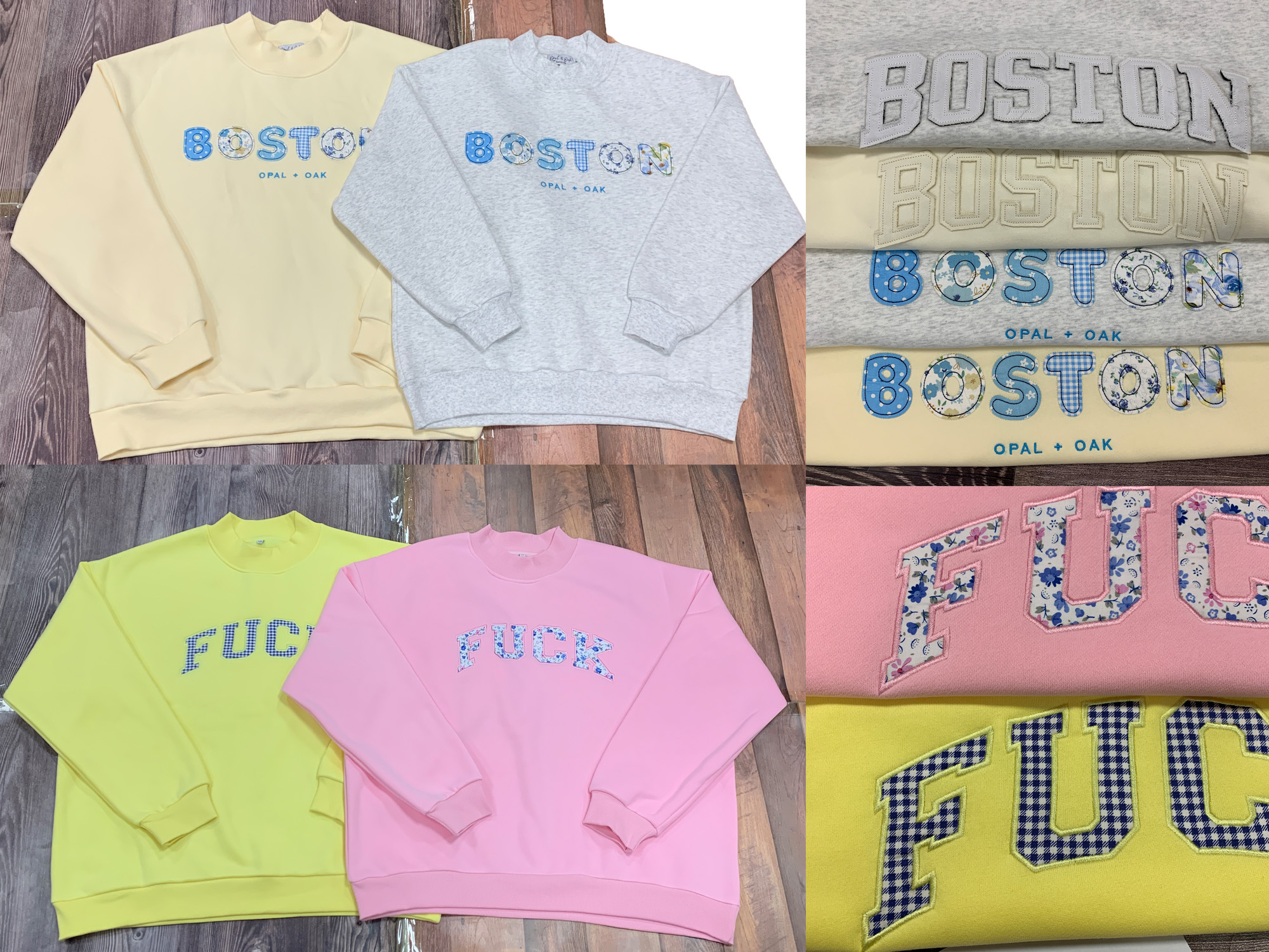 Custom Mockneck Cotton HeavyWeight Jumper Embroidered Patch Polka Dot Soft Fleece Gray neck Oversized Mock Neck Sweatshirt Women
