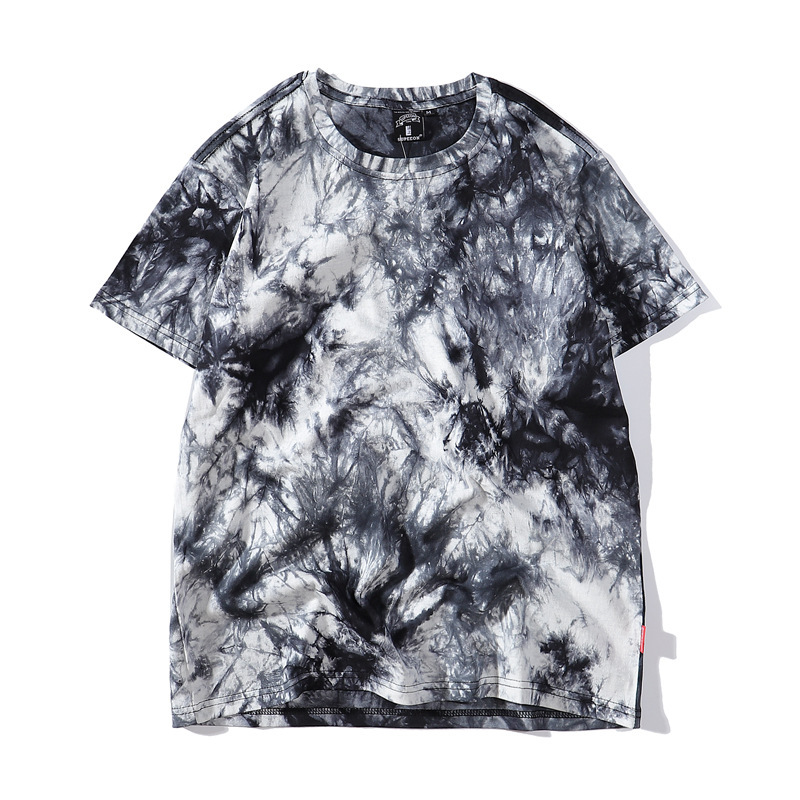 Fashion Heavyweight Tie-Dye Graphic Tee 180gsm 100% Cotton Soft Gradient Color Unisex Streetwear Custom Printing T-shirt for Men