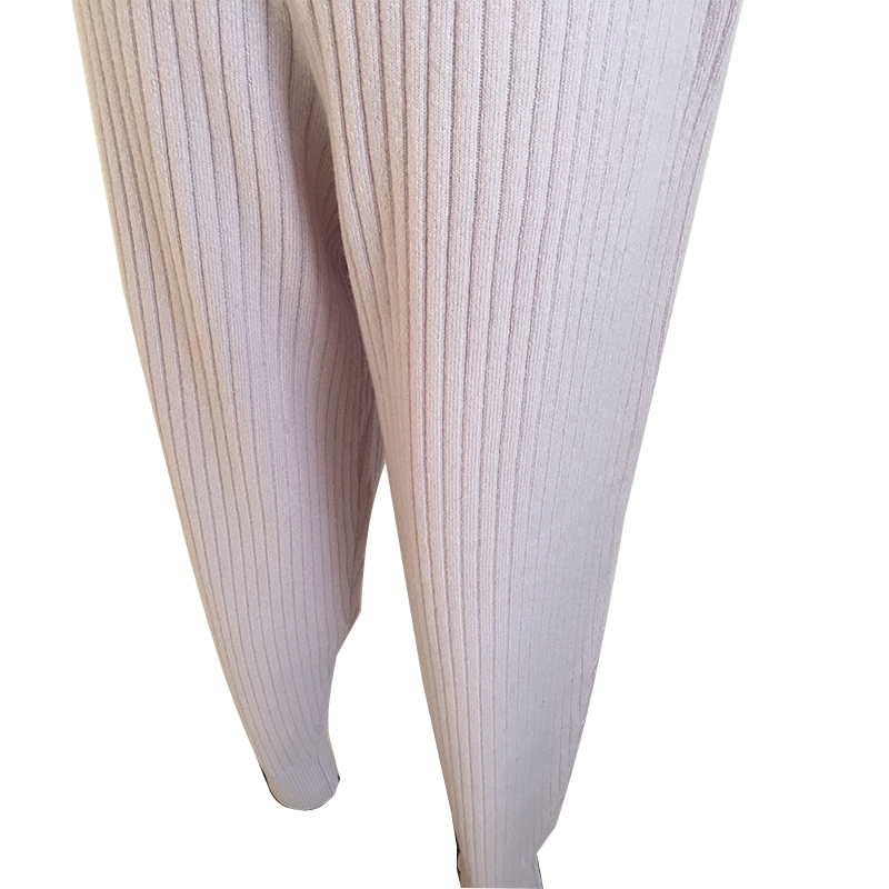 Winter Wide Leggings Ribbed Cashmere Knit Track Pants for Women