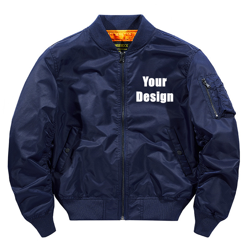 OEM ODM MA-1 Flight Bomber Jacket Factory Custom Embroidery Printing Pilot Jacket for Men Streetwear &amp; Outdoor Wear