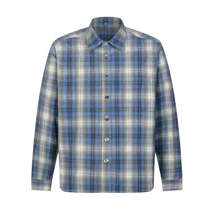 High Quality Custom Men's Casual Flannel Long-sleeve Shirt for Men