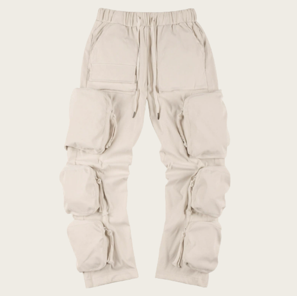 Factory Sale Men's Casual Sports Long Cargo Pants with Multi-Pockets Custom Color Work Trousers Straight Pattern