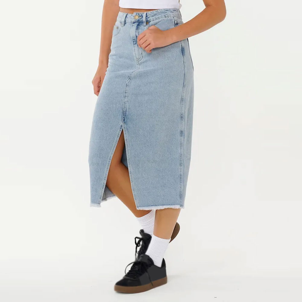Women Midi Denim Skirts Available In All Sizes At Wholesale Price Best Quality Women Midi Denim Skirts