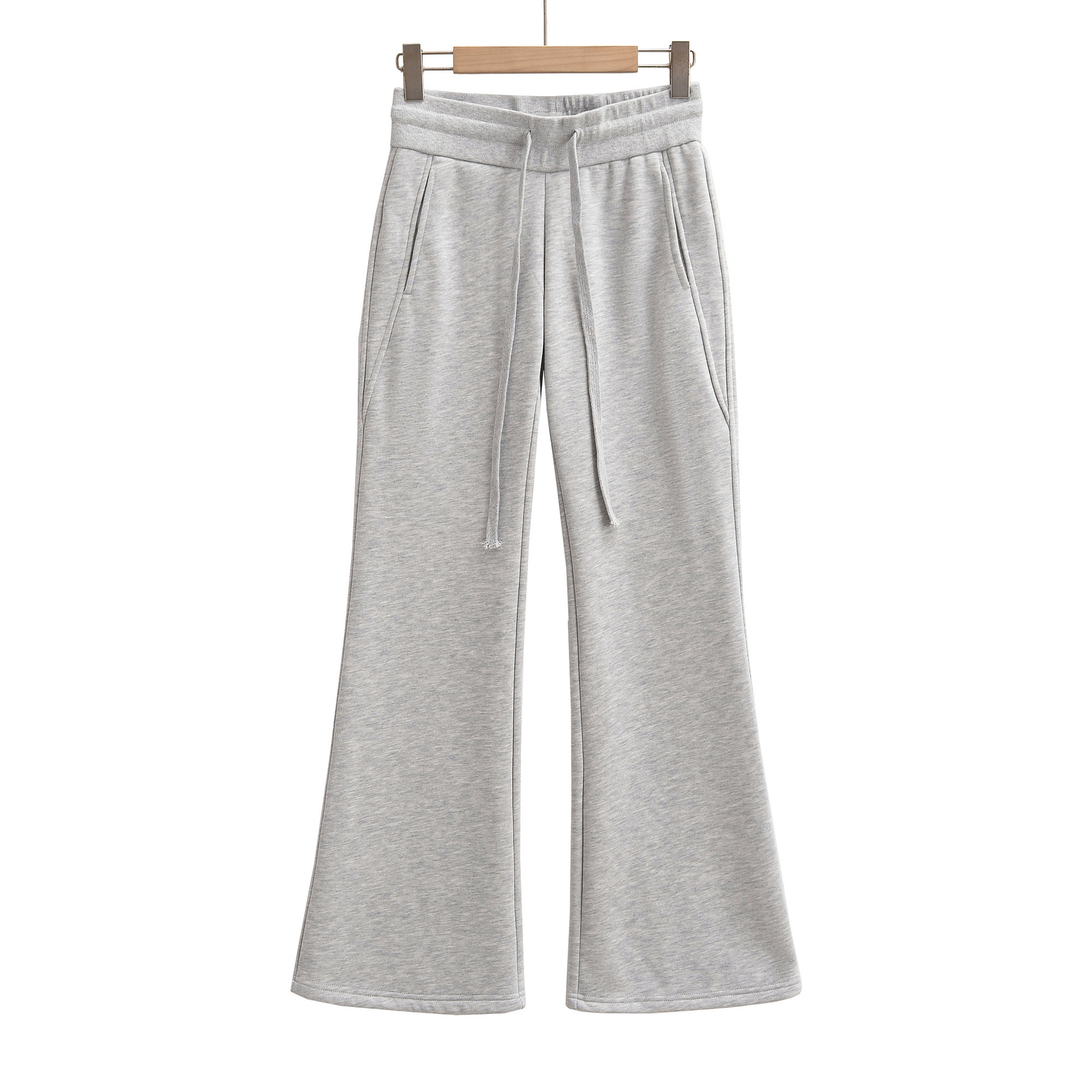 Women's Corduroy-Lined Low Waist Boot Cut Pants-Elastic Waist Loose Casual Lounge Sweatpants for Autumn Winter