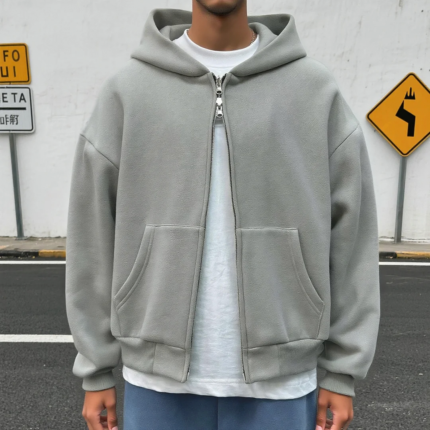 YITE Custom 100% Cotton Double Zipper Hoodies Blank Thick Fleece Heavy Weight Oversized High Quality Men's Hoodies Sweatshirts