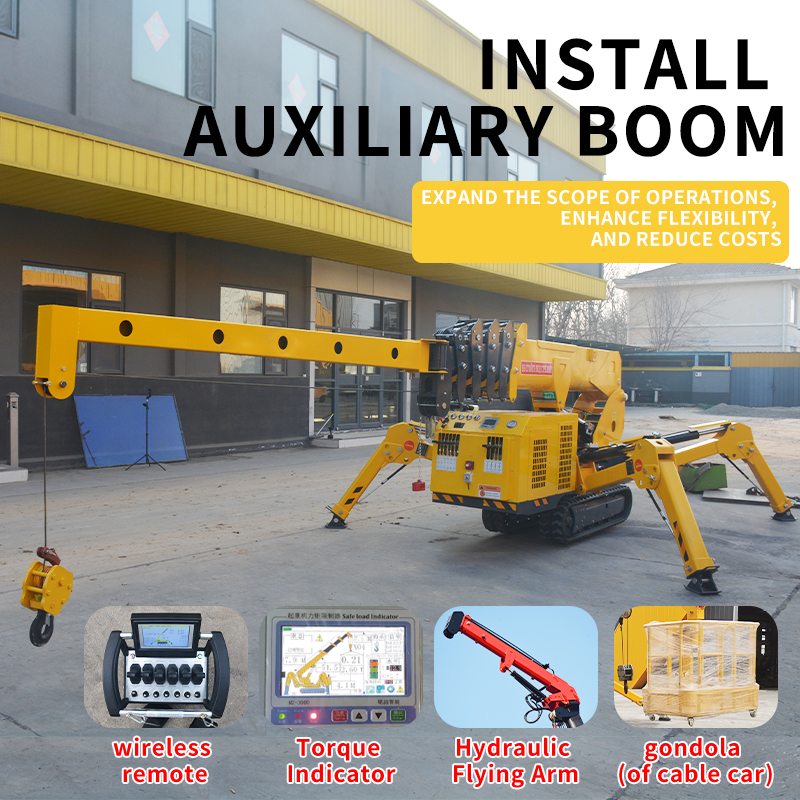 Mini Spider Crawler Crane 3 Ton 5 Ton 8 Ton Mobile Lift Floor Electric Small Construction Man Basket 10.8m Lifting