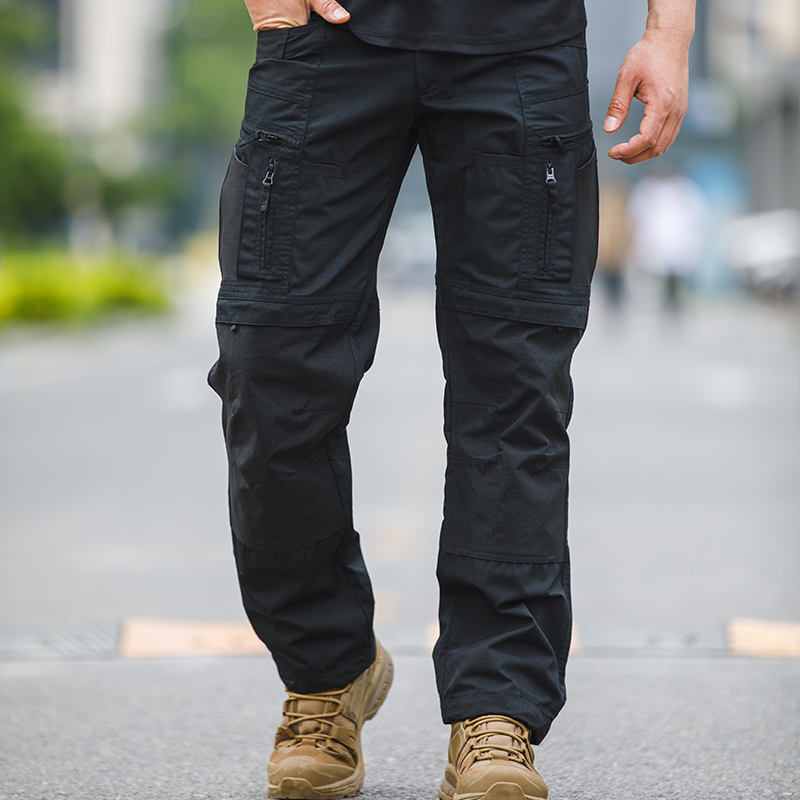 Men's Tactical All-Terrain Cargos Pants Waterproof Mid Waist Drawstring Closure Trousers