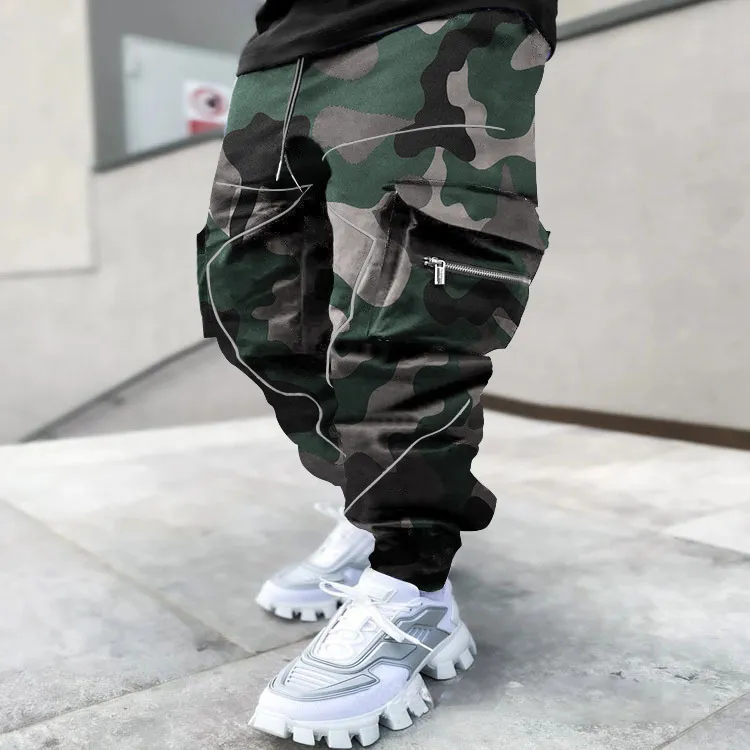 Men's Stacked Sweat Trousers High Street Hip Print Jogger Track Pants Flare Sweat Pants