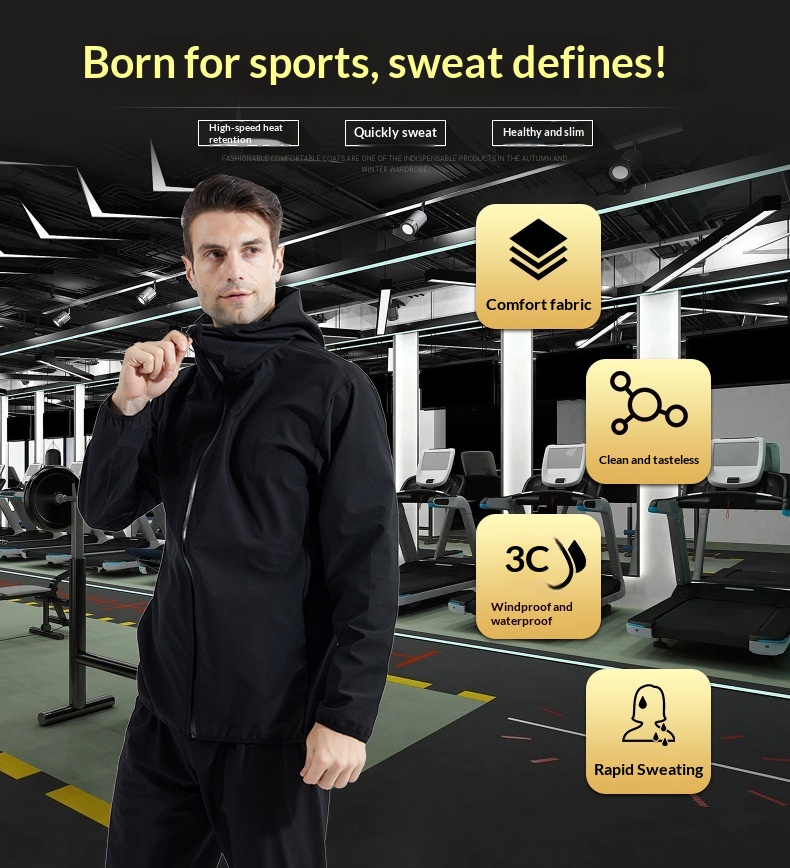 LVS Cross-border Special Men's Sports Running Fitness Windproof Solid Bomber Jacket Breathable Weight Reduction Heat Sweat