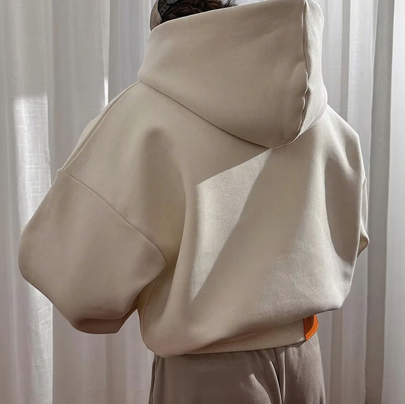 High Quality French Terry Oversized Grey Hoodie Blank Cotton Heavy Weight Baggy Cropped Mens Custom Zip up Boxy Hoodies