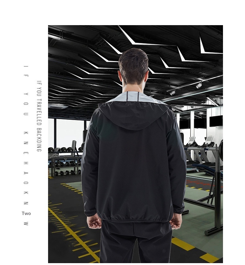 LVS Cross-border Special Men's Sports Running Fitness Windproof Solid Bomber Jacket Breathable Weight Reduction Heat Sweat