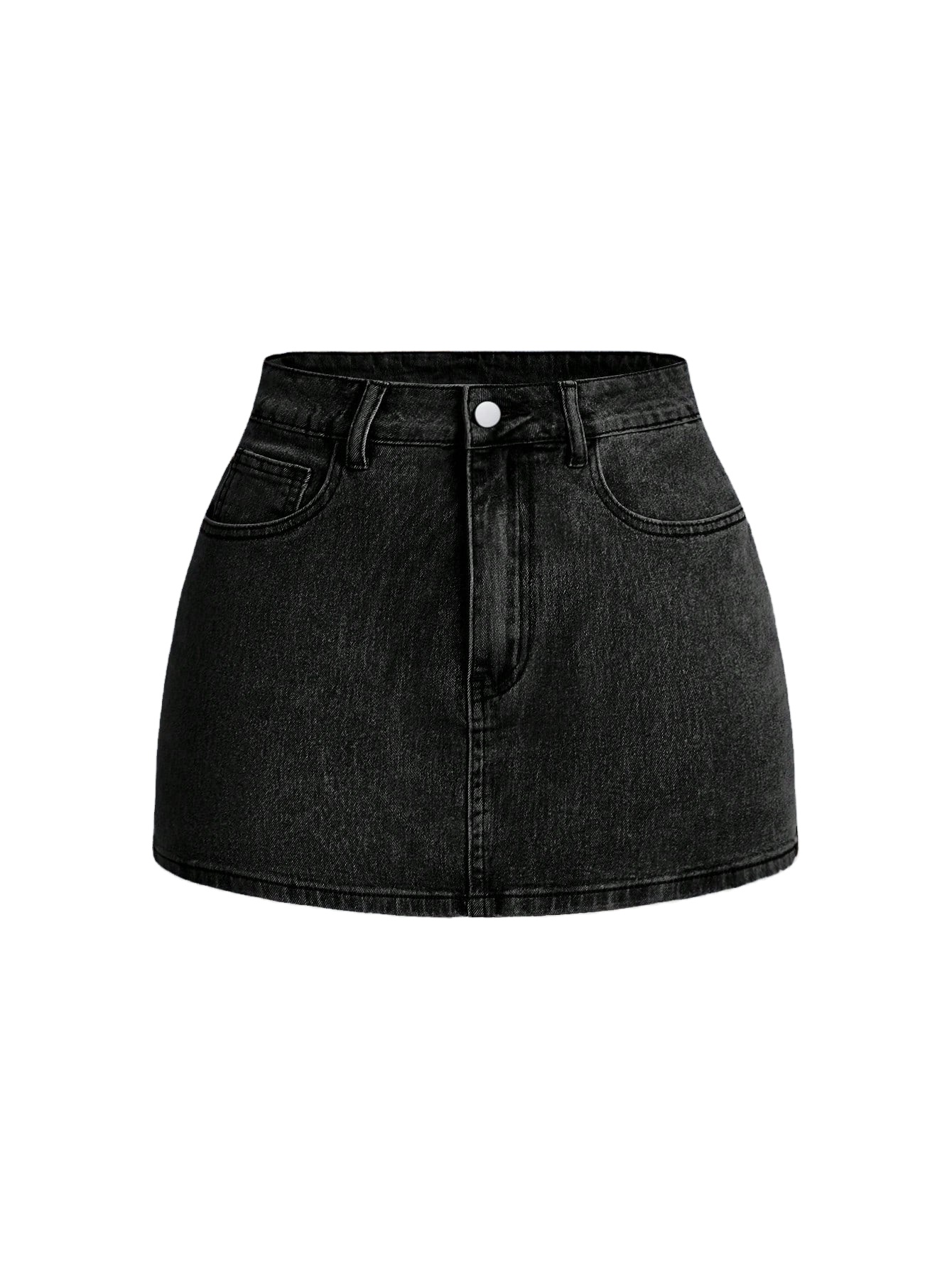 OEM Custom Denim Skirts Women's Casual Mini Black Jean Skirt Bow Decor Patch Pocket Short Denim Skirt with Pockets for Woman
