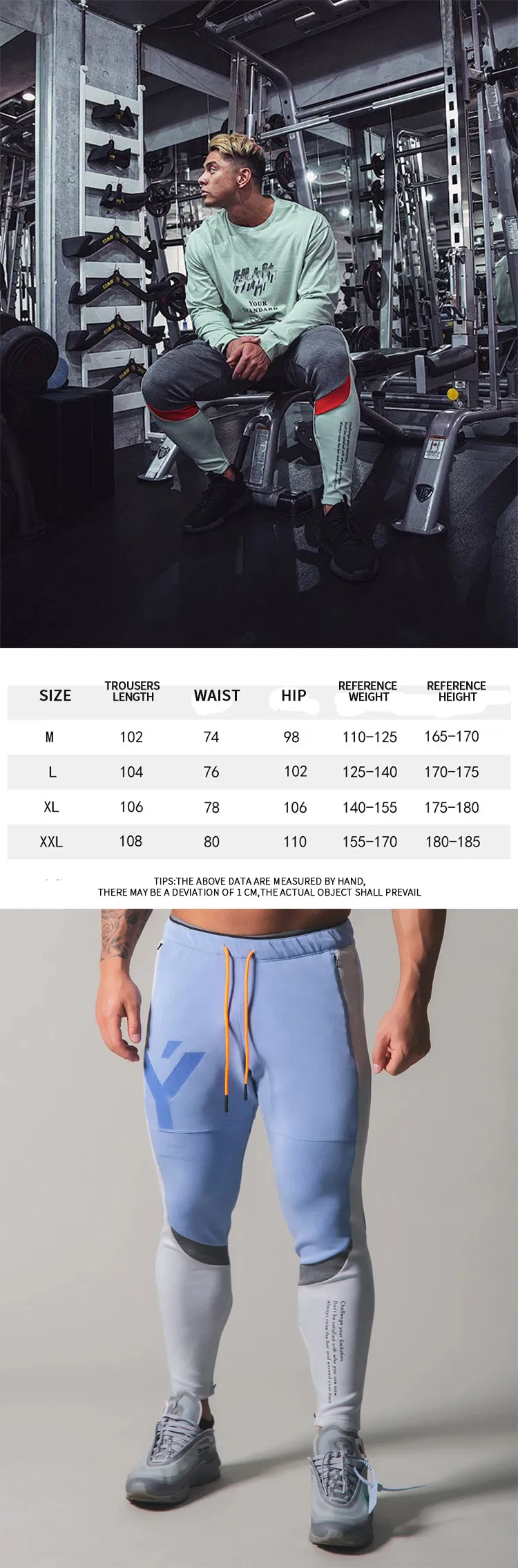 Wholesale Mens Contrast Color Cotton/Spandex Fashion Running/Jogging/Training Gym Sports/Casual Track Jogger Pants