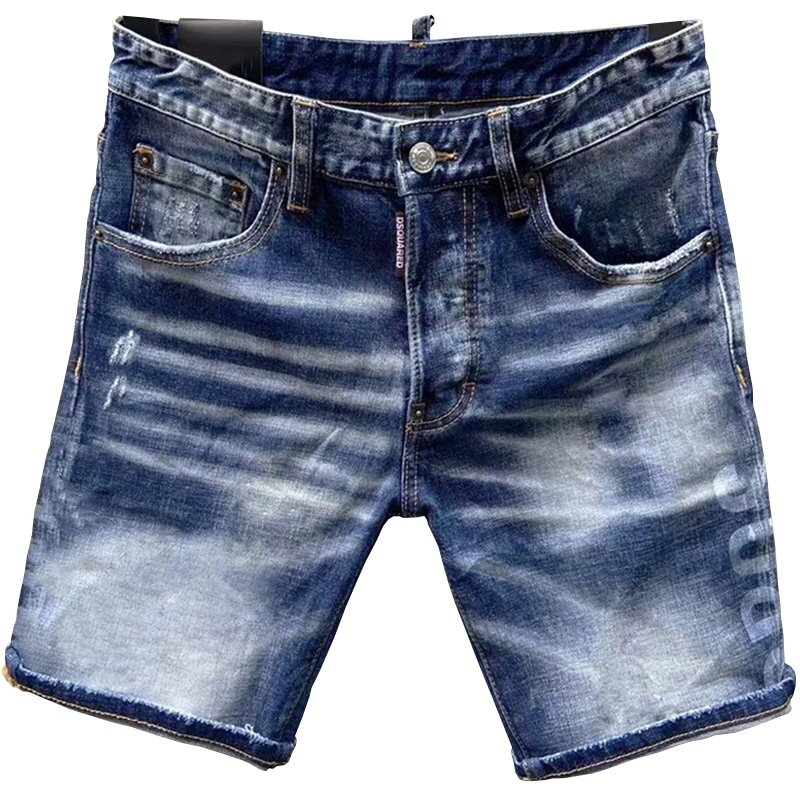 Top Quality Men's Blue Classic Denim Shorts - Custom Skinny Fit Jeans Style