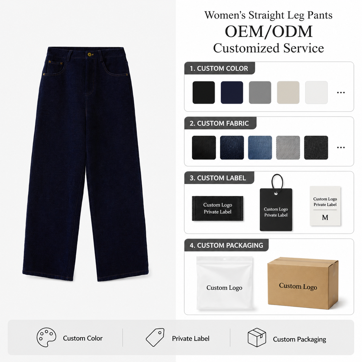 Faux Denim Thick Corduroy Plain Dyed Solid Straight Leg Pants Mid Waist Cotton Polyester Zipper Casual Autumn Winter Women Pants