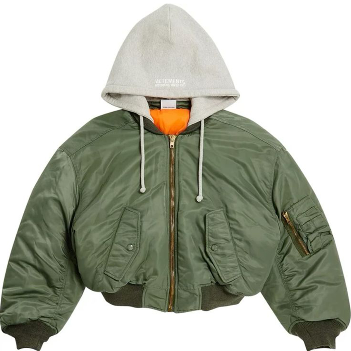 Mens Hooded Bomber Jacket Detail 4