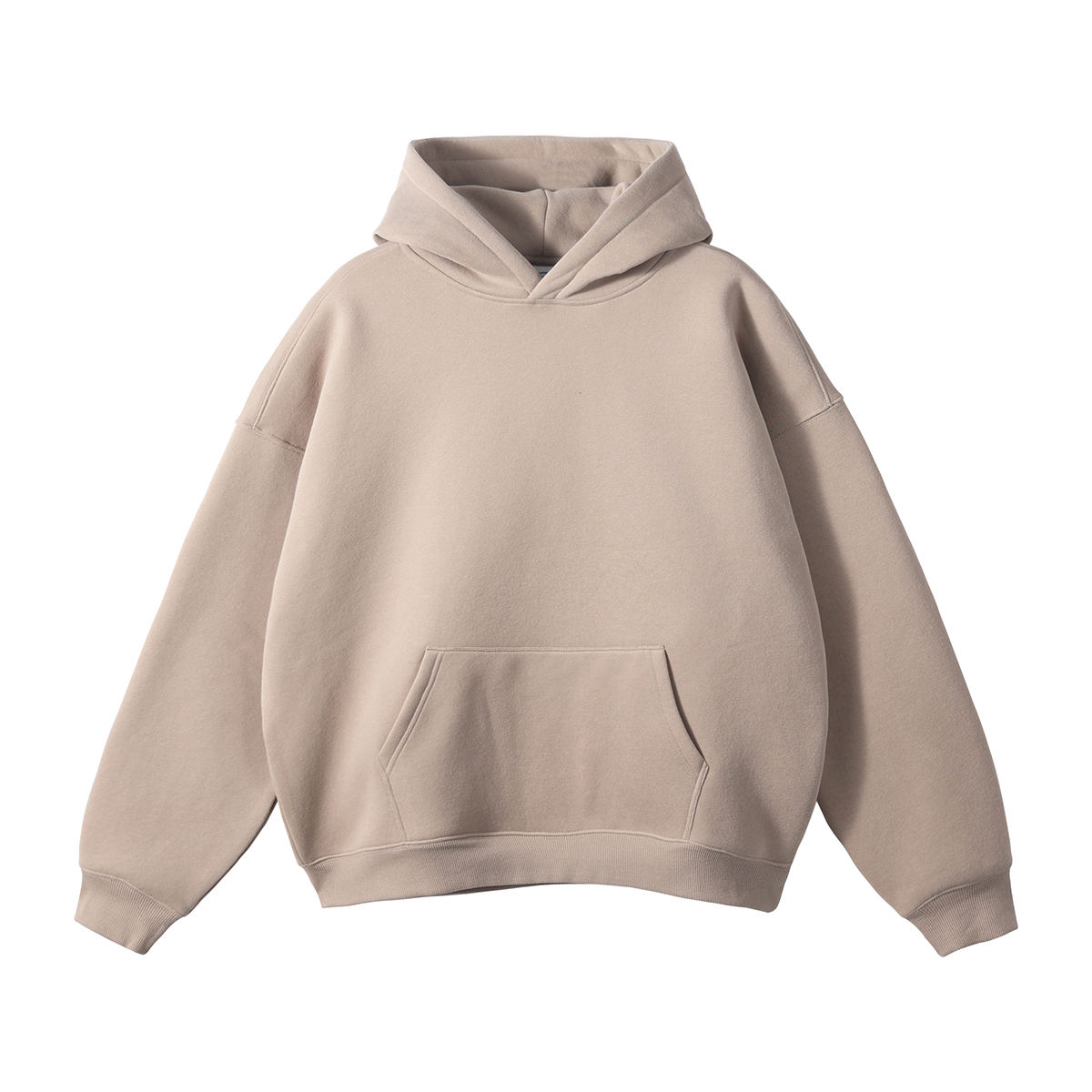 High Quality 500g No Strings Blank Fleece Drop Shoulder Hoodies Men Cotton Pullover Wholesale Custom Printing Embroidery Hoodies