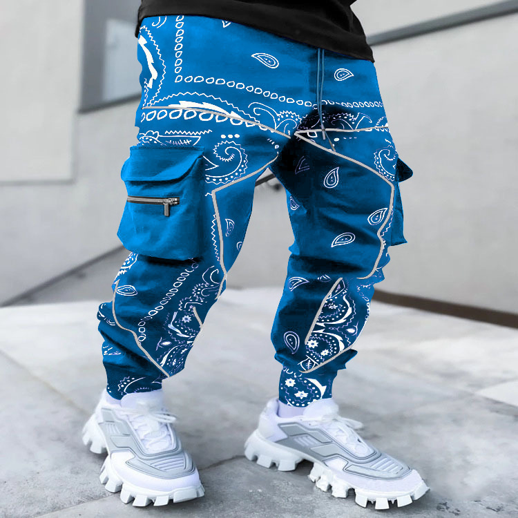 Men's Stacked Sweat Trousers High Street Hip Print Jogger Track Pants Flare Sweat Pants