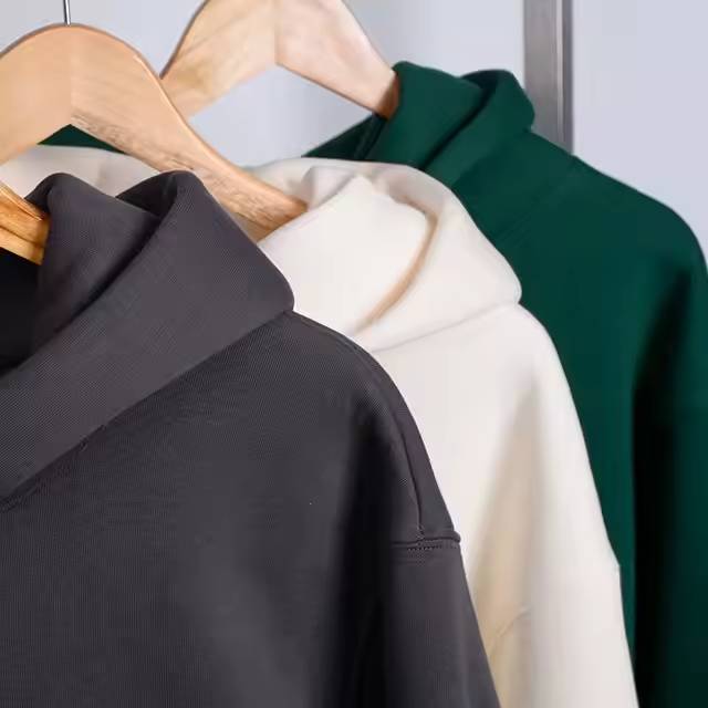 High Quality 100% Cotton Hoodies Custom Screen Print Logo Plain Thick Heavyweight Oversized Blank Hoodies Pullover Blank Hoodies