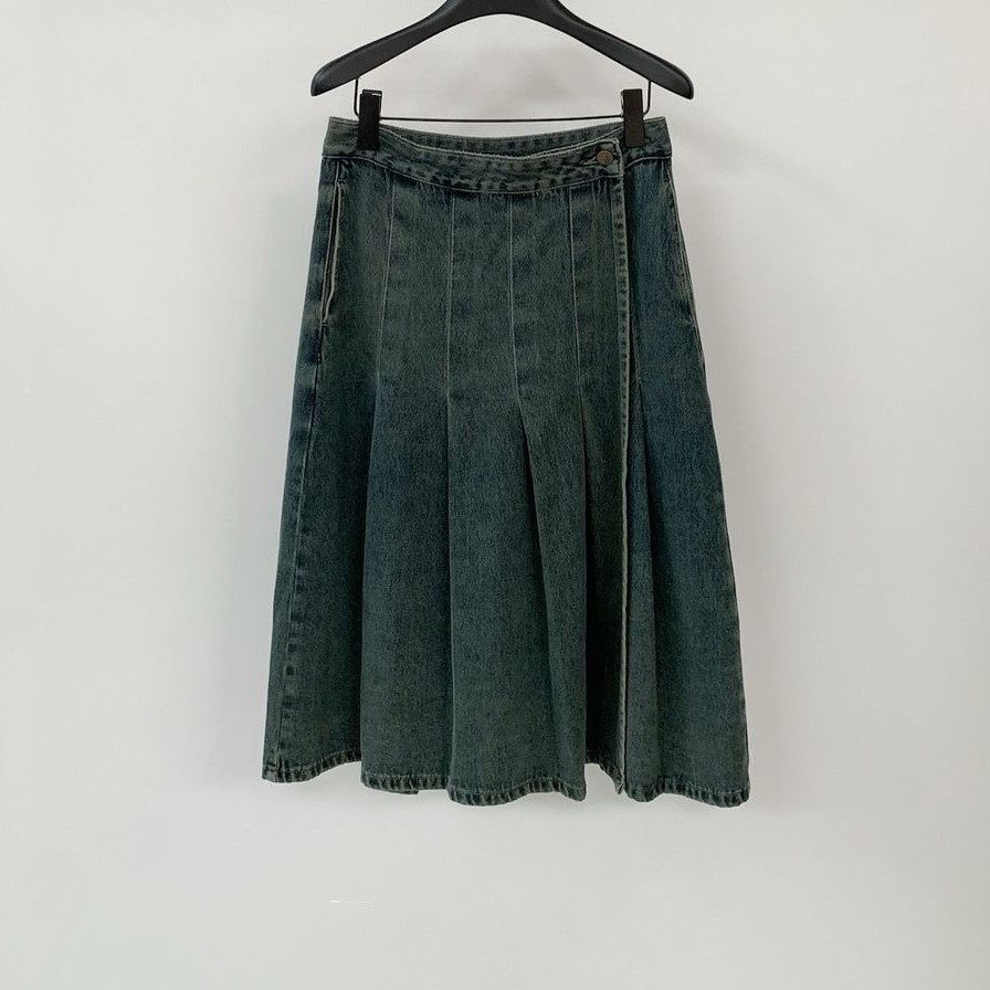 Women's Casual High Waist Midi Denim Skirt-Breathable Custom Logo OEM Service Customizable Size &amp; Color