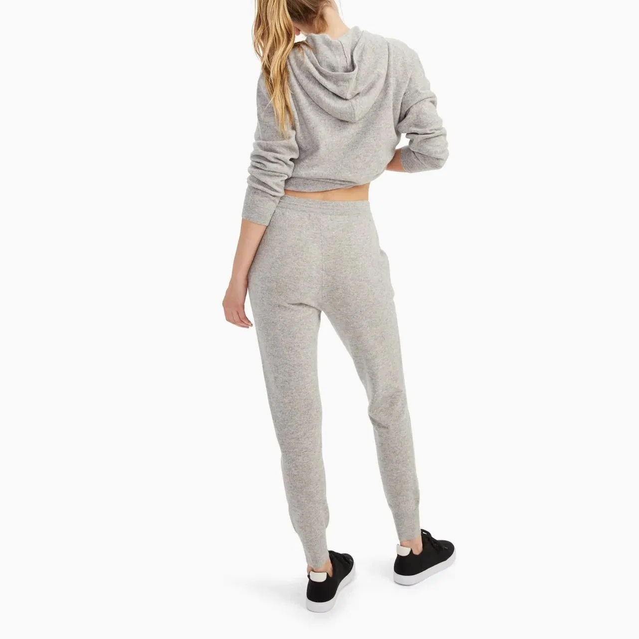 Hot Sale Royal Cashmere Knitted Duty-off Rib Drawstring Jogger Ladies Sweatpants / Track-Pants