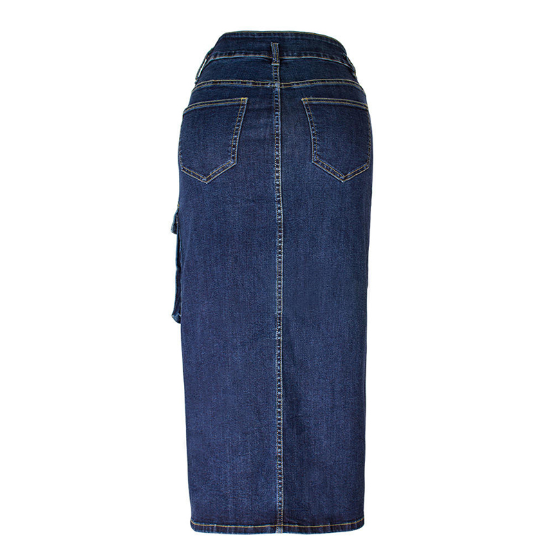 China Factory Wholesale Women's Elegant Long Denim Skirt Customized Vintage Fashion for Spring Summer Autumn Winter