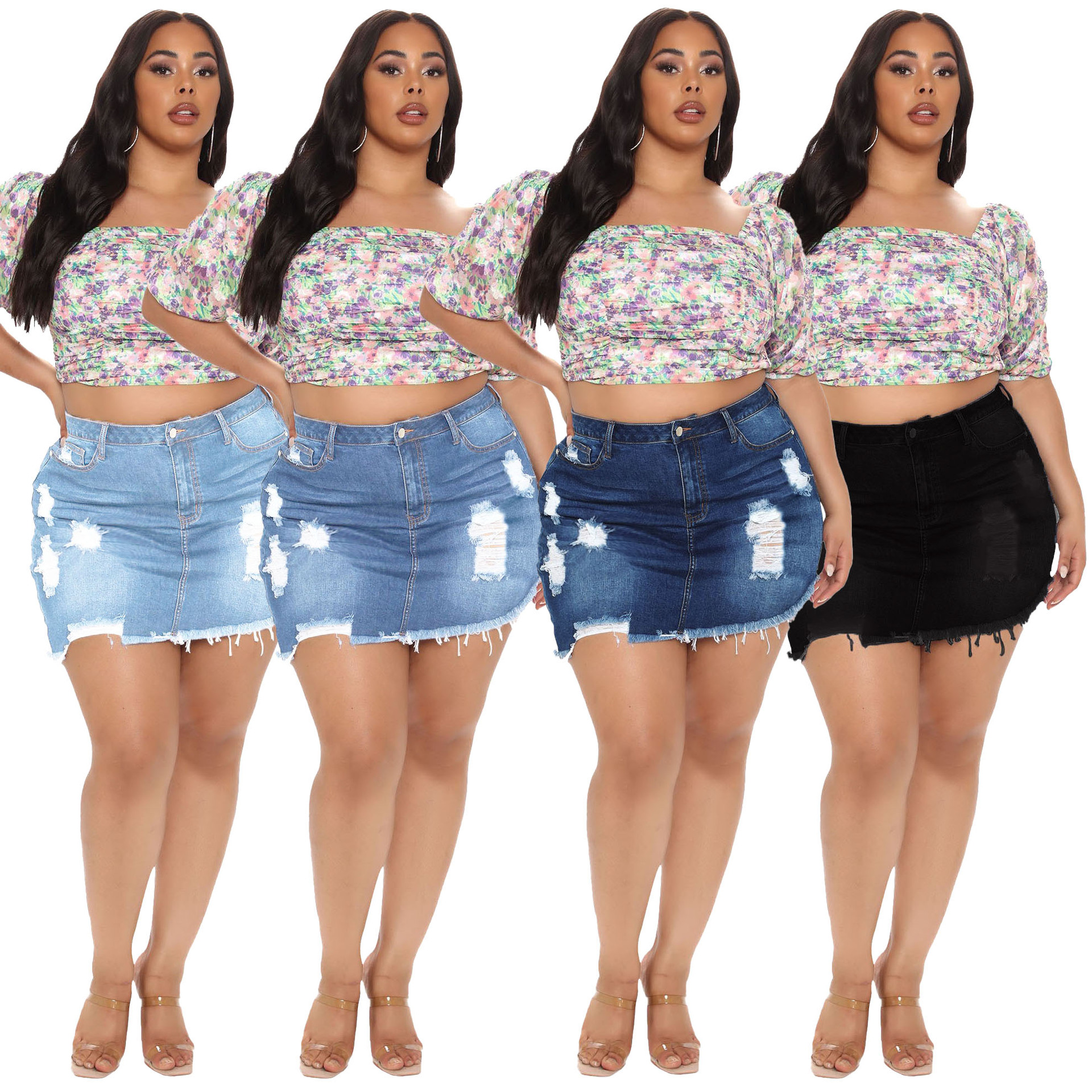 Custom Denim Skirt Side View