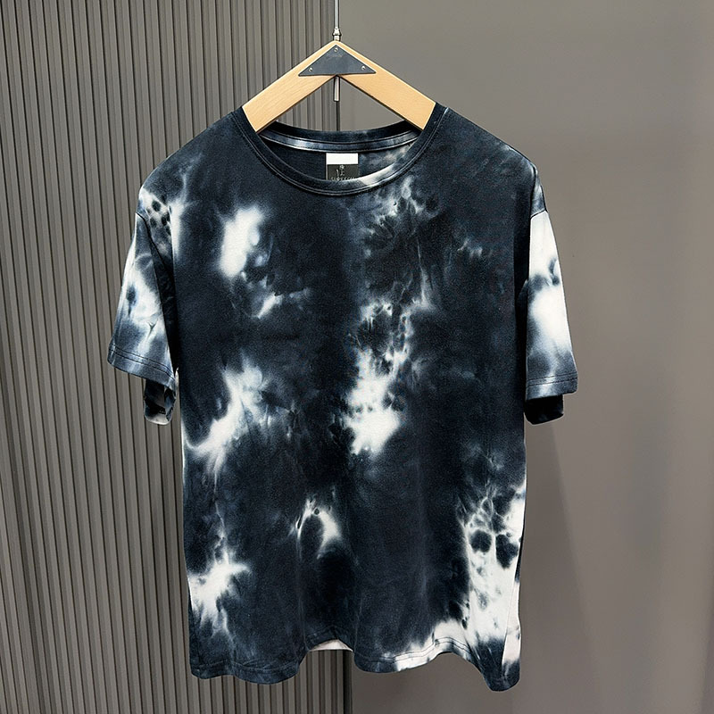 Fashion Heavyweight Tie-Dye Graphic Tee 180gsm 100% Cotton Soft Gradient Color Unisex Streetwear Custom Printing T-shirt for Men