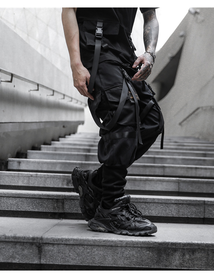 LAYENNE Workwear Jogging Hiphop Style Big Pocket Cargo Pants Men Wholesale Tapered Cargo Pants Men Streetwear