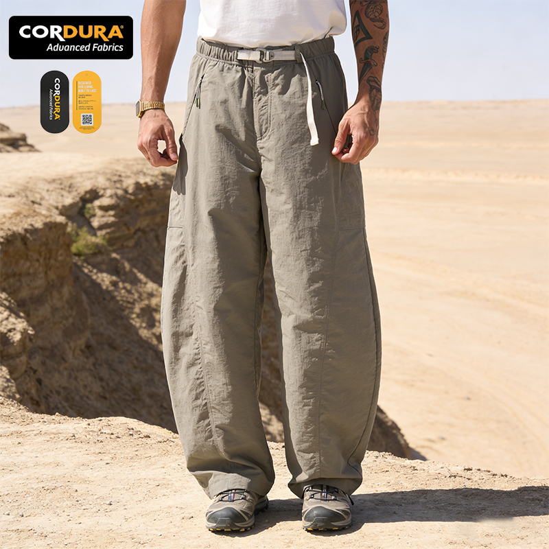 QUICKSHOW Streetwear CORDURA Wide Leg Outdoor Sport Pants Quick Dry Hike Pants Casual Pleated Cargo Scimitar Pants for Man