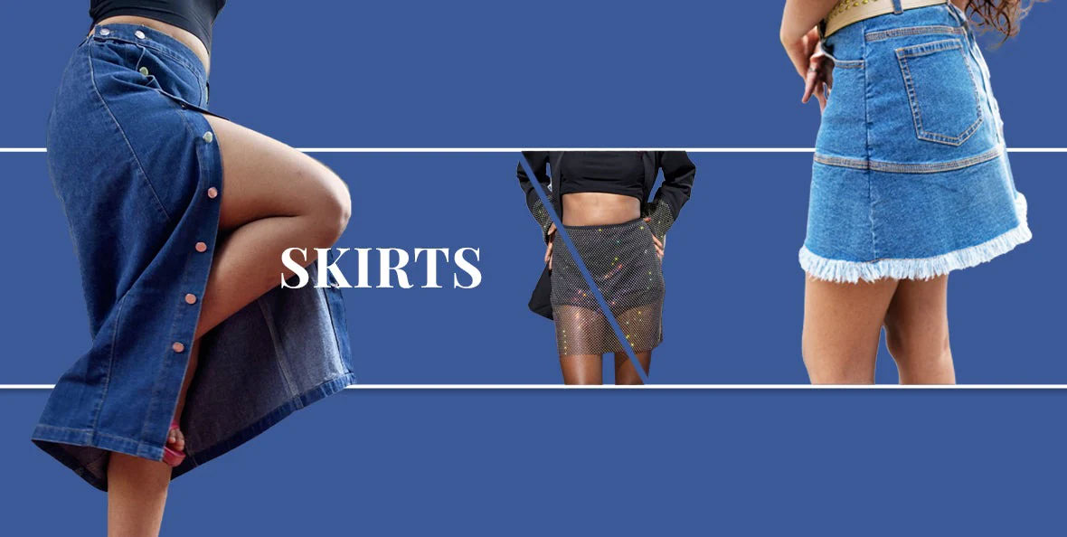 Women Denim Skirt Banner