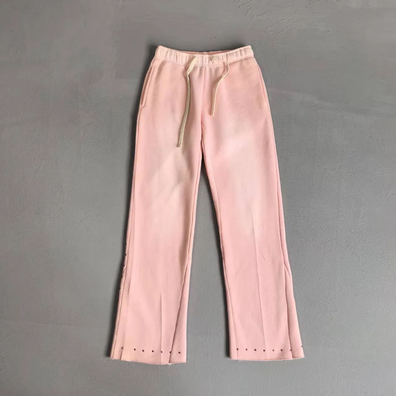 Personalized Design Pink Sweatpants Men Women, Custom Rhinestone Graphic Baggy Track Pants