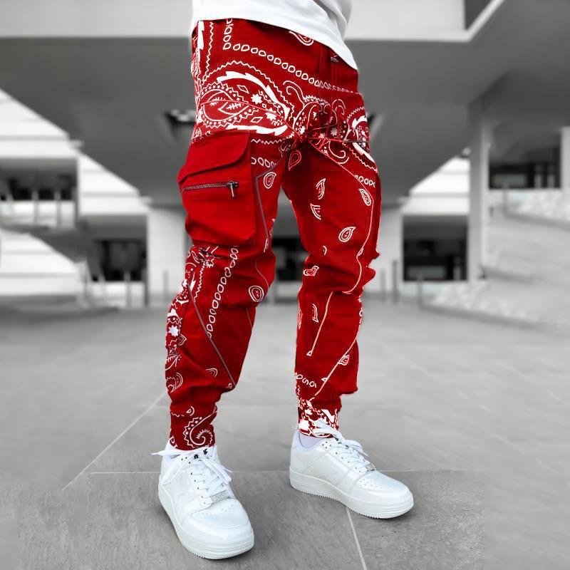Men's Stacked Sweat Trousers High Street Hip Print Jogger Track Pants Flare Sweat Pants