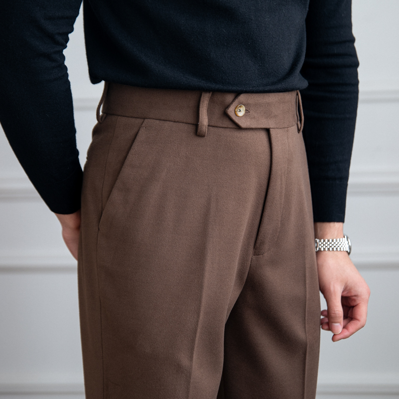 Men's Slim Customized High-waisted Gentleman Elegant and Comfortable Tapered Men's Chinos Pant