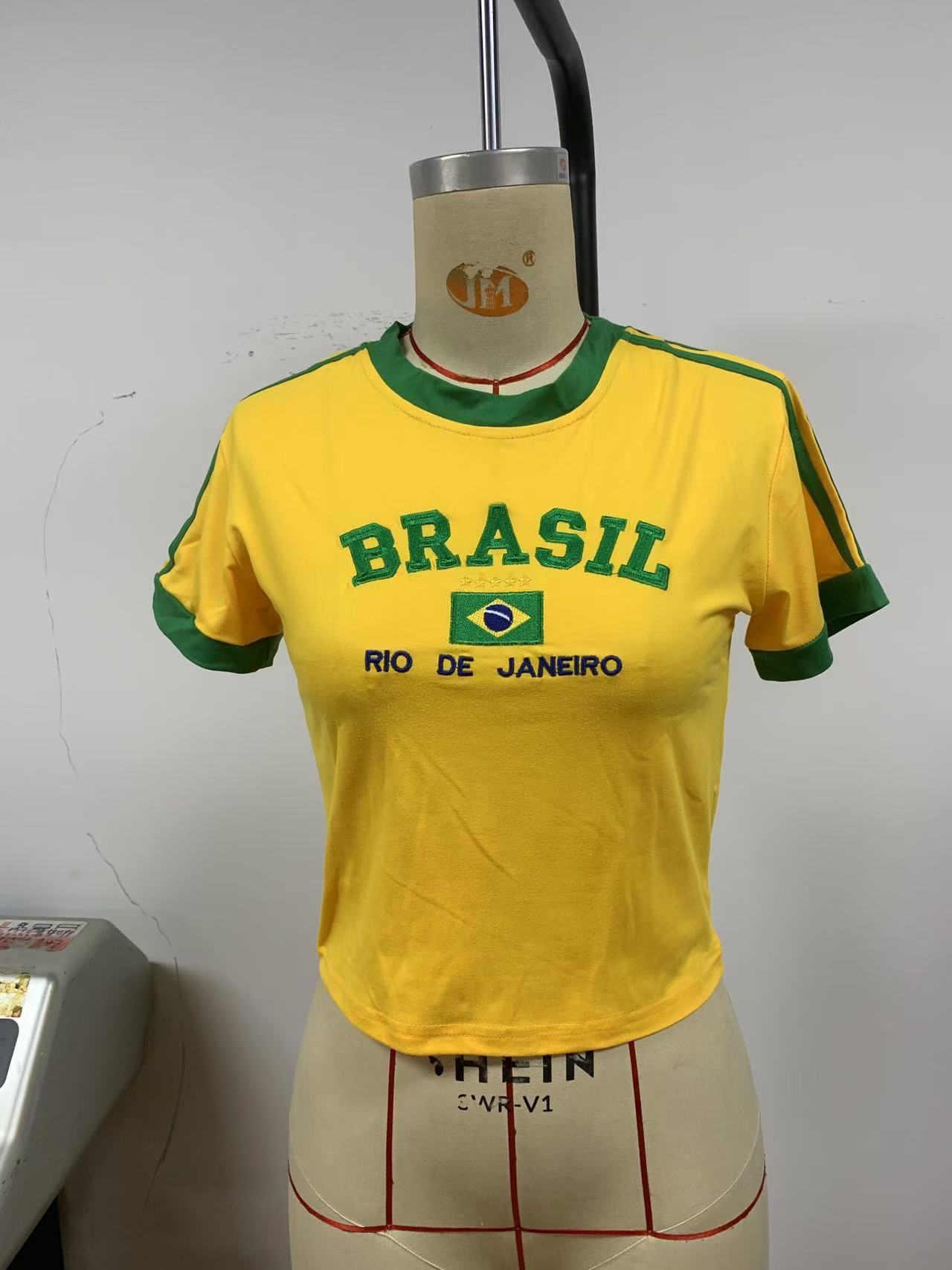 Customization with Cloths Label Y2k Baby Tee for Women Brazil Crop Tops Shirts Graphic Tees for Women Vintage 90s Streetwear2025
