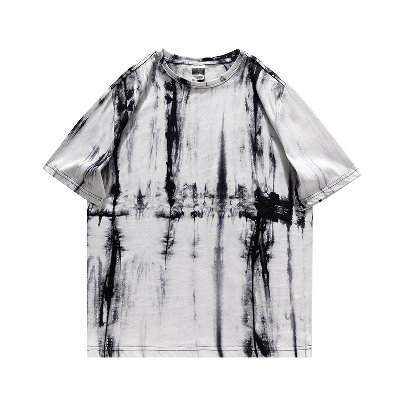 Fashion Heavyweight Tie-Dye Graphic Tee 180gsm 100% Cotton Soft Gradient Color Unisex Streetwear Custom Printing T-shirt for Men