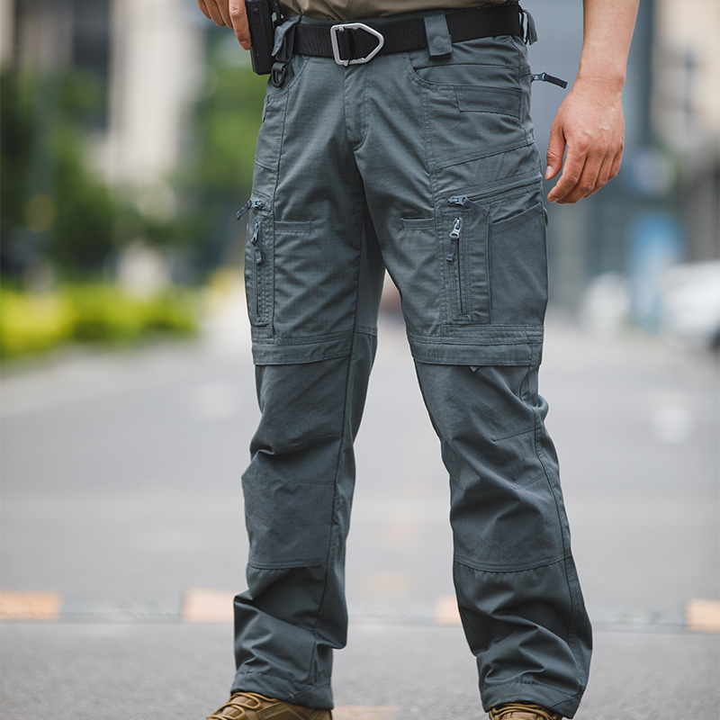 Men's Tactical All-Terrain Cargos Pants Waterproof Mid Waist Drawstring Closure Trousers