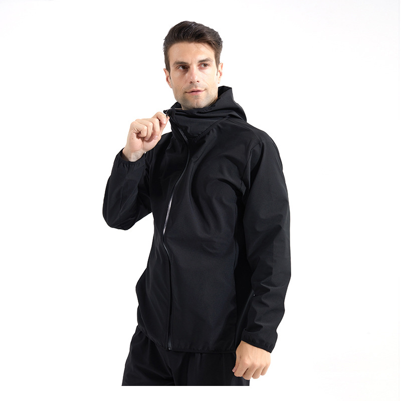 LVS Cross-border Special Men's Sports Running Fitness Windproof Solid Bomber Jacket Breathable Weight Reduction Heat Sweat