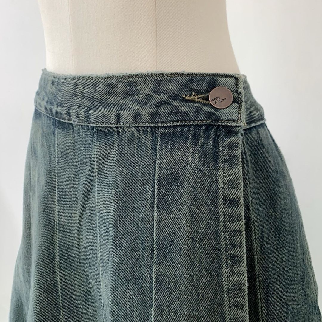 Women's Casual High Waist Midi Denim Skirt-Breathable Custom Logo OEM Service Customizable Size &amp; Color