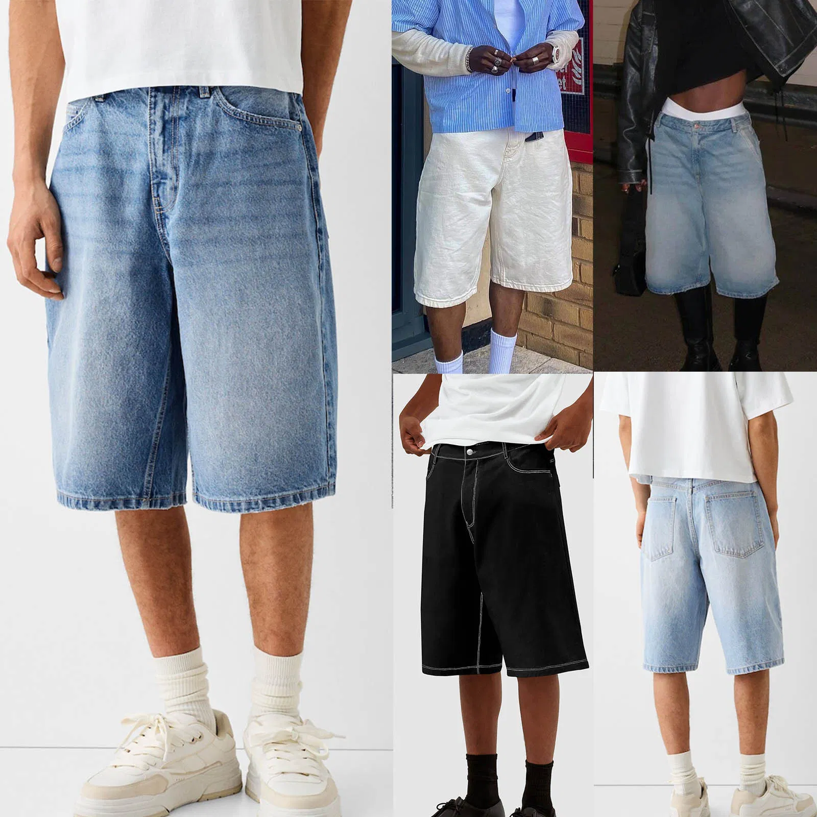 Bulk 95% Cotton 5% Spandex Straight Leg 7-9 Inch Mens Denim Shorts