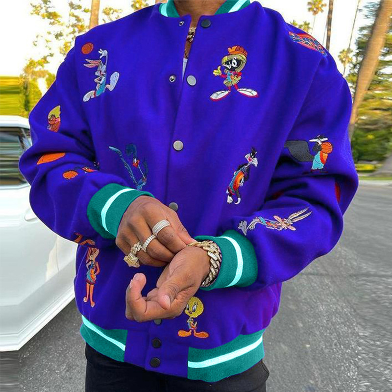 2023 Spring Waterproof Plus Size Thin Woven Polyester Printed Bomber Jacket Men's Casual Coat